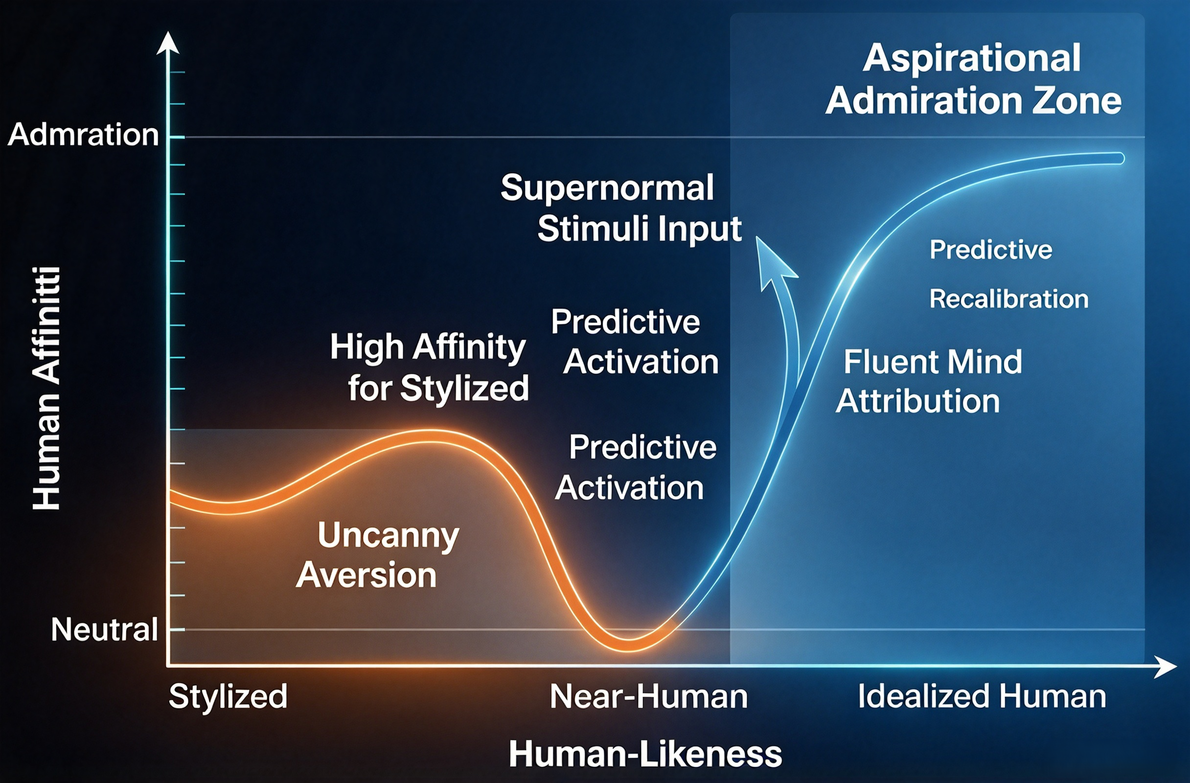 Uncanny Valley Curve - Human Affinity vs Human-Likeness