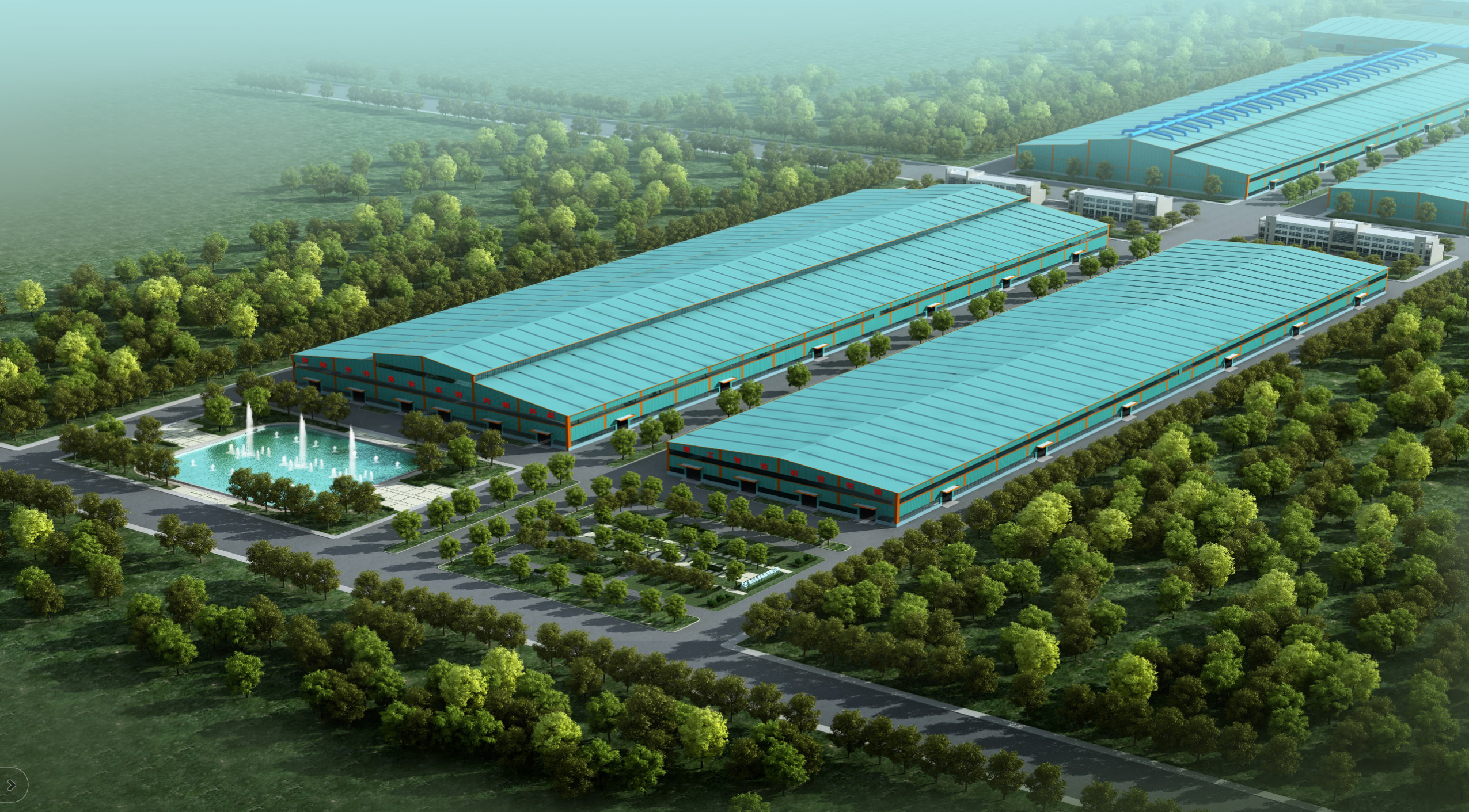 Factory aerial view
