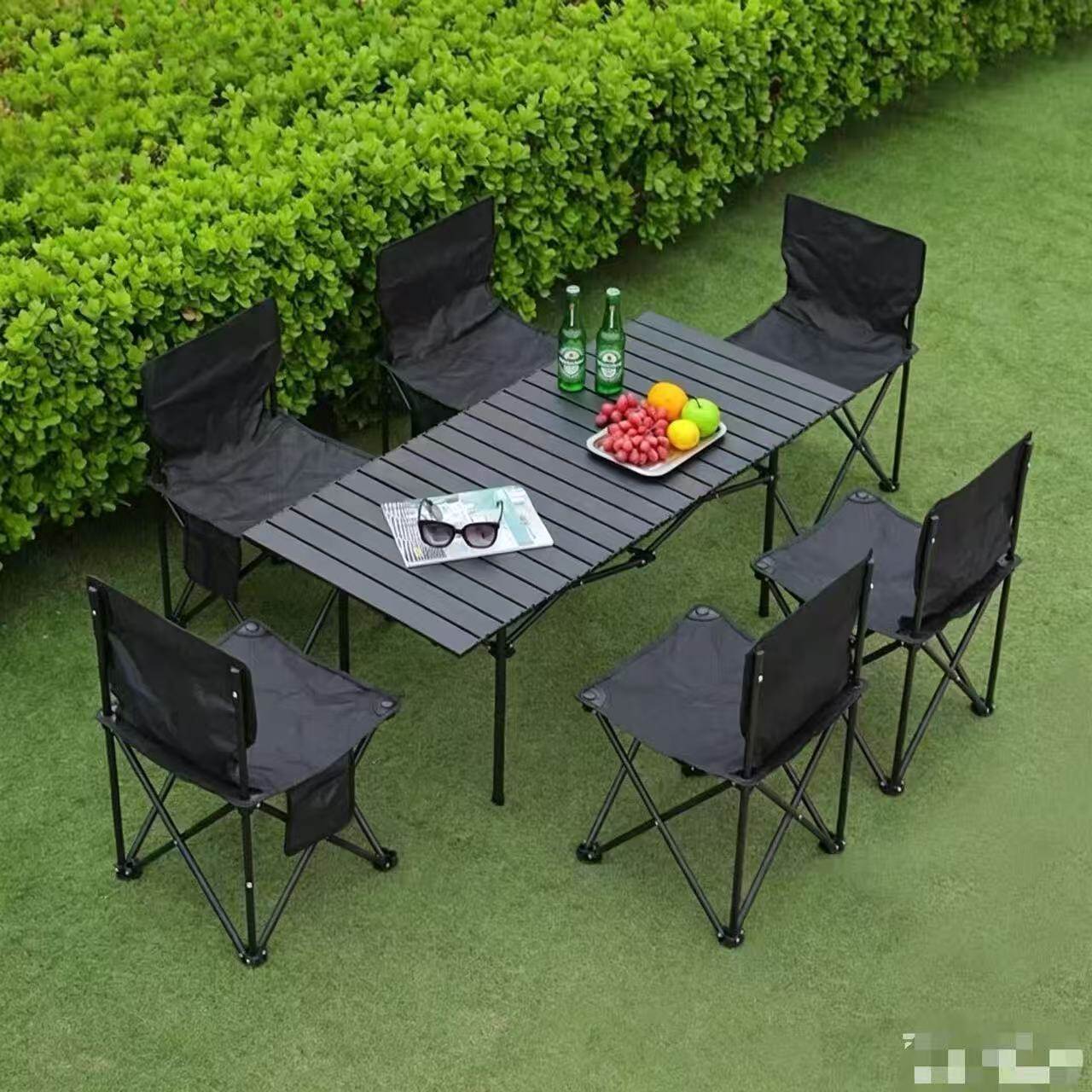 Outdoor Folding Table and Chair Set-1 Table and 4 Chairs Set