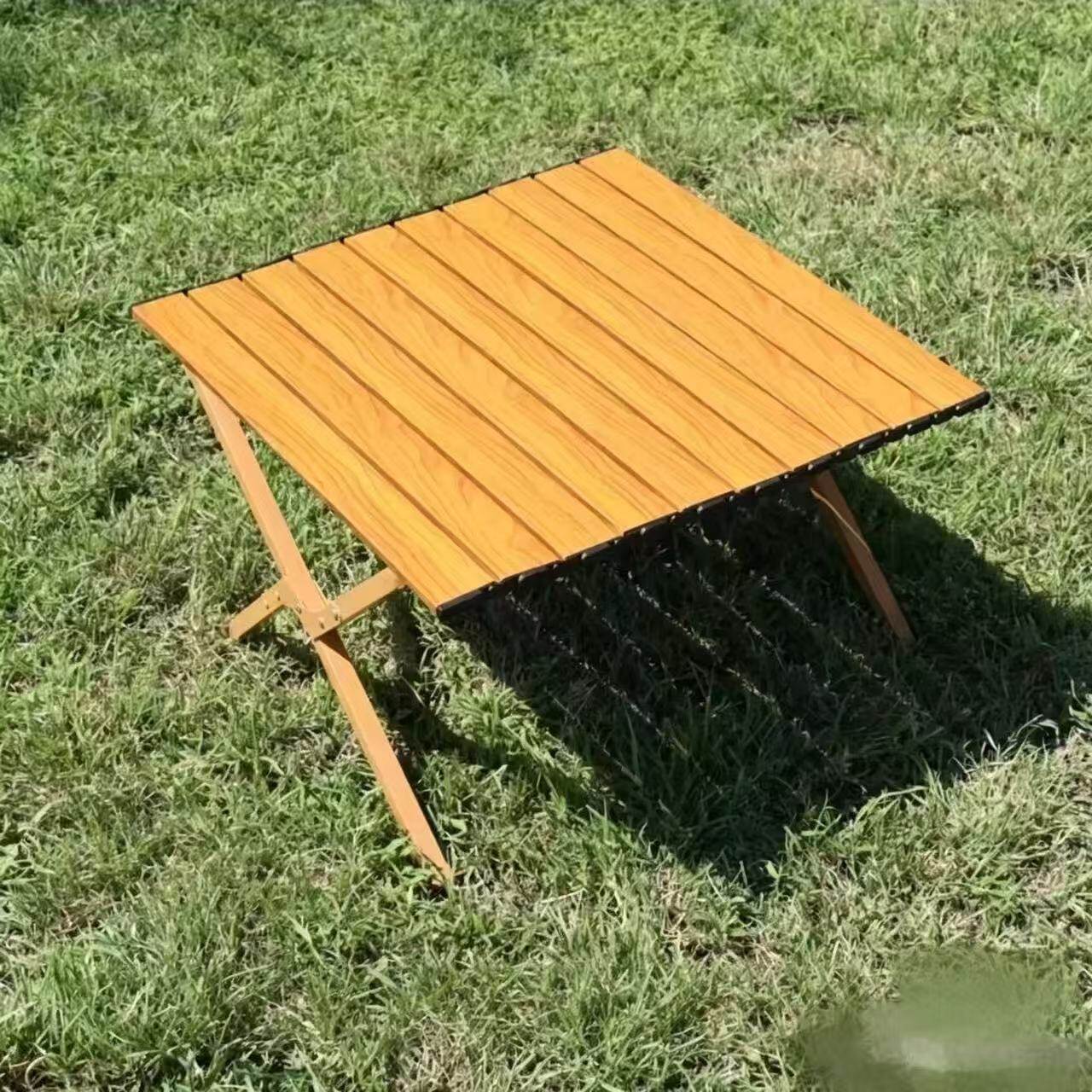 Dark Wood Grain 60cm Cross-Leg Folding Roll Table