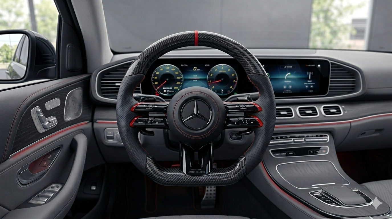 Mercedes G63 AMG custom carbon fiber steering wheel