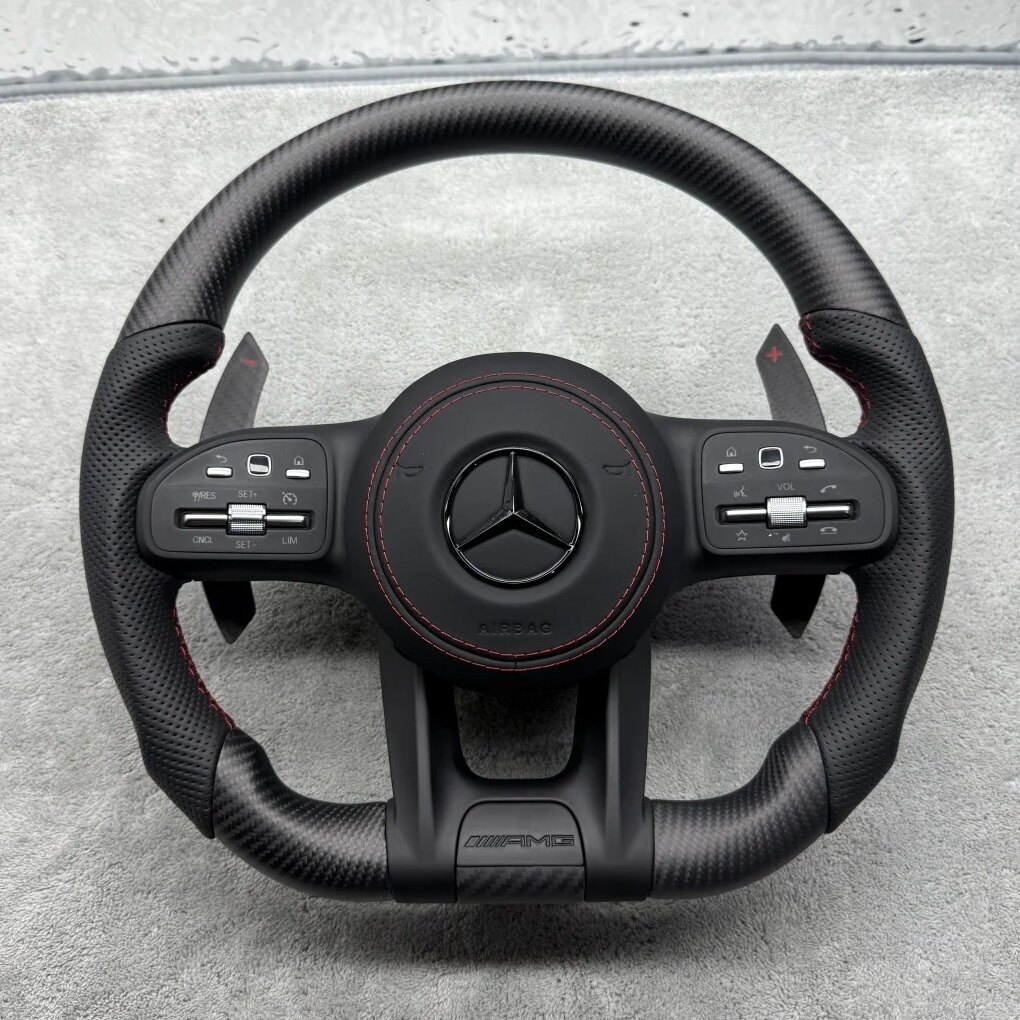 Mercedes W205 C63 AMG carbon fiber steering wheel upgrade