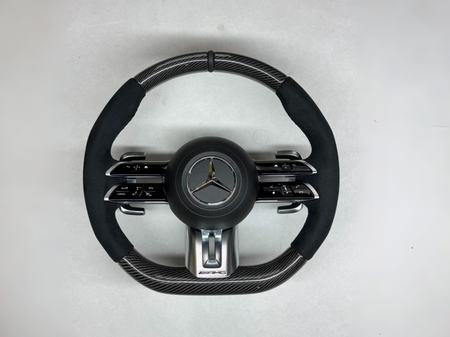 Mercedes W223 S-Class custom carbon fiber steering wheel