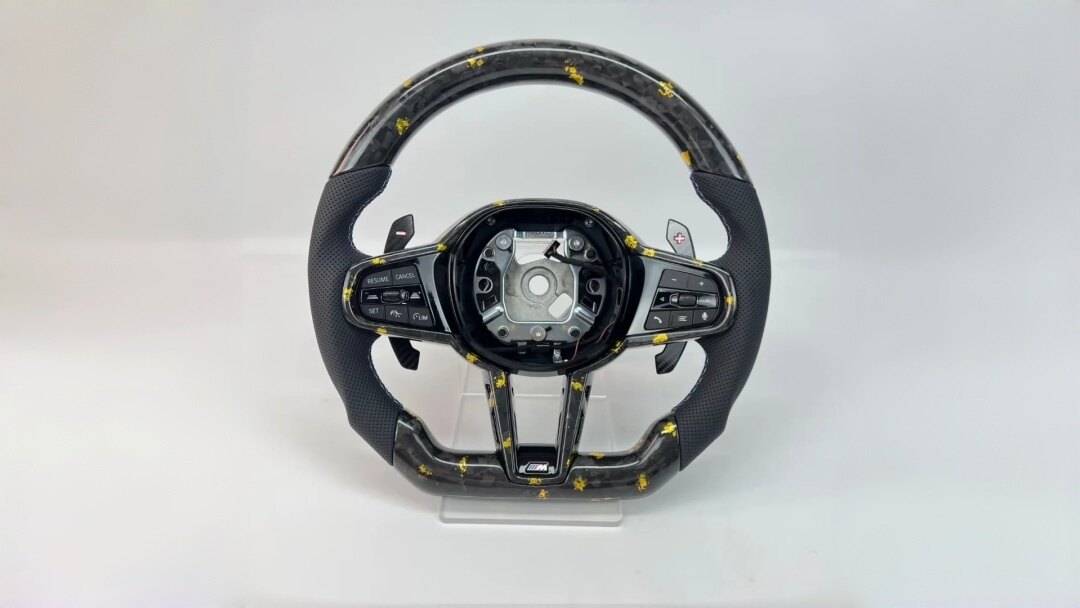 BMW G87 M2 custom carbon fiber steering wheel project by YUNZ AUTO