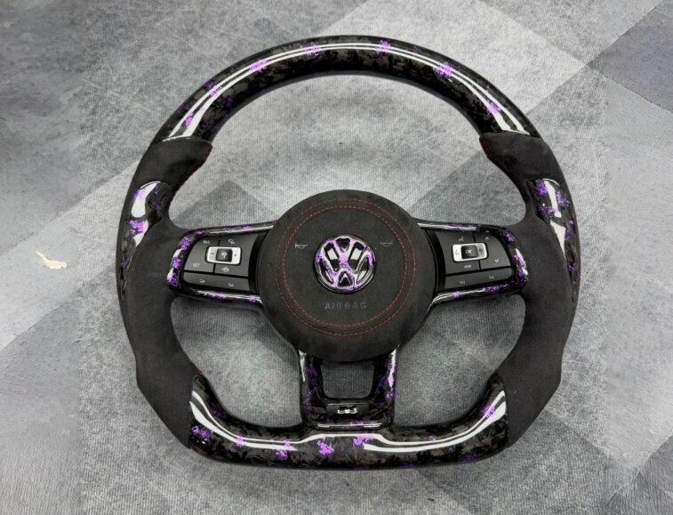 Volkswagen Golf R MK8 custom carbon fiber steering wheel project by YUNZ AUTO