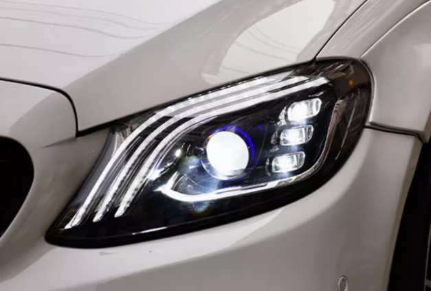 Mercedes C-Class W205 custom LED headlight upgrade by YUNZ AUTO