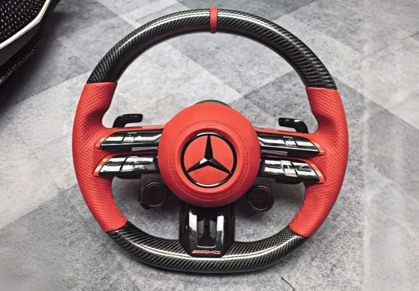 Mercedes W223 S-Class custom carbon fiber steering wheel