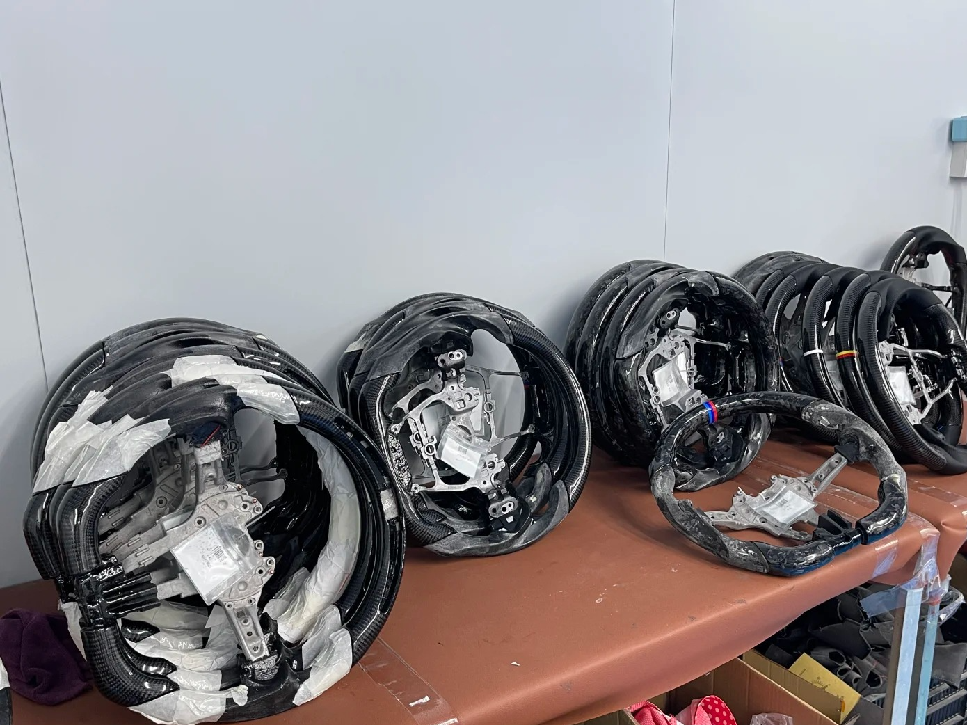 Carbon fiber steering wheel manufacturing process in factory
