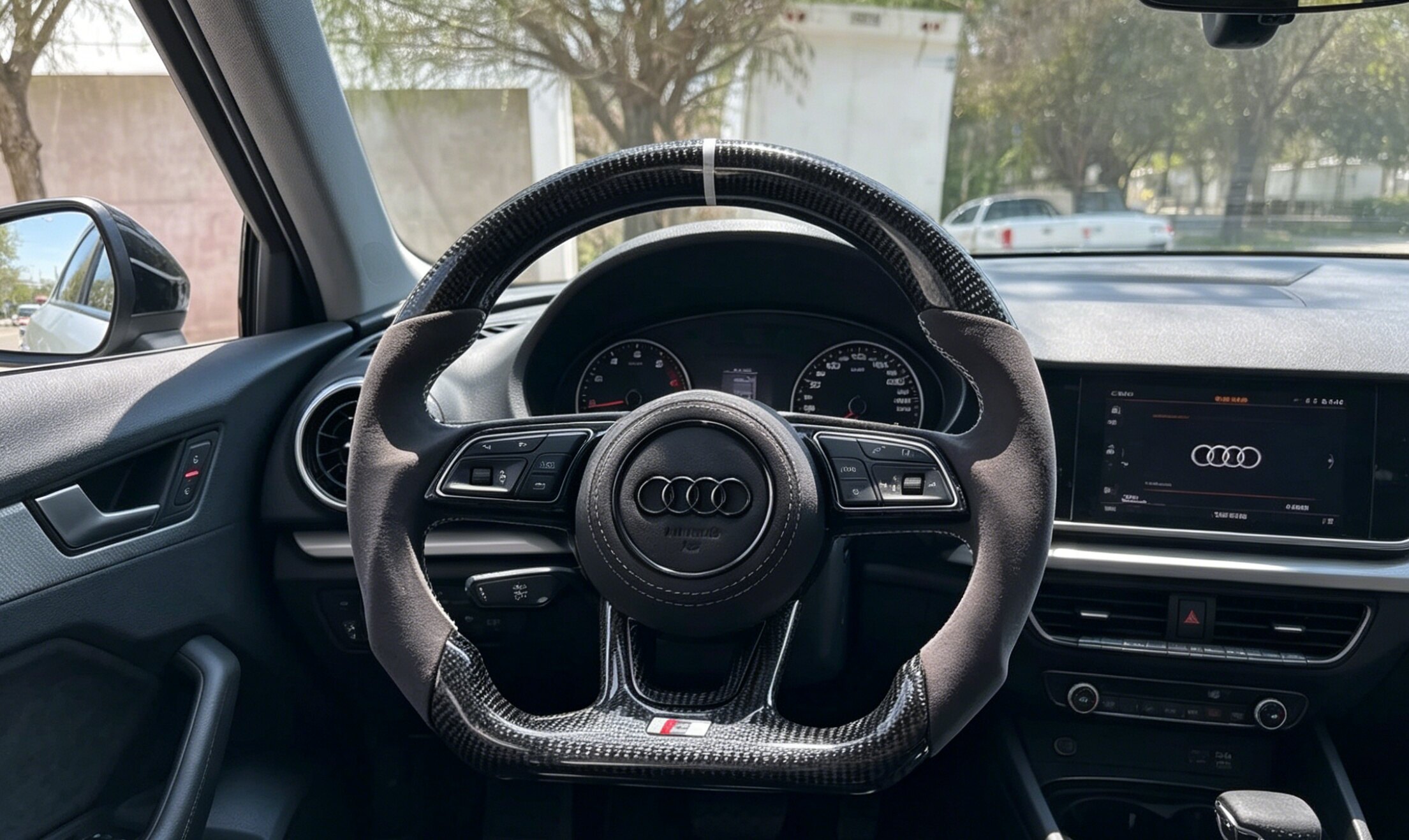 Audi RS5 B9 custom carbon fiber steering wheel