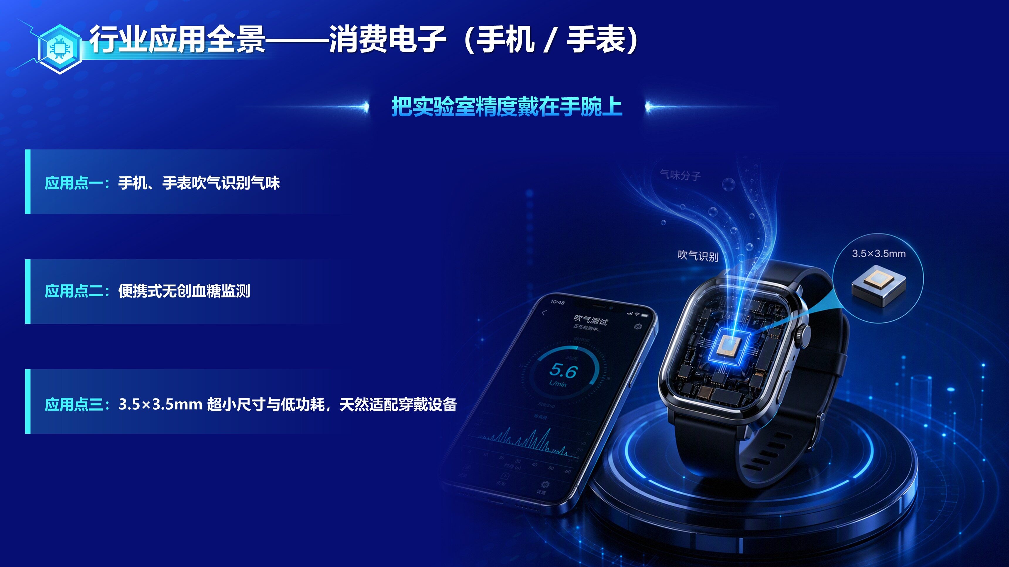 消费电子行业应用：手机与智能手表内置气体传感器