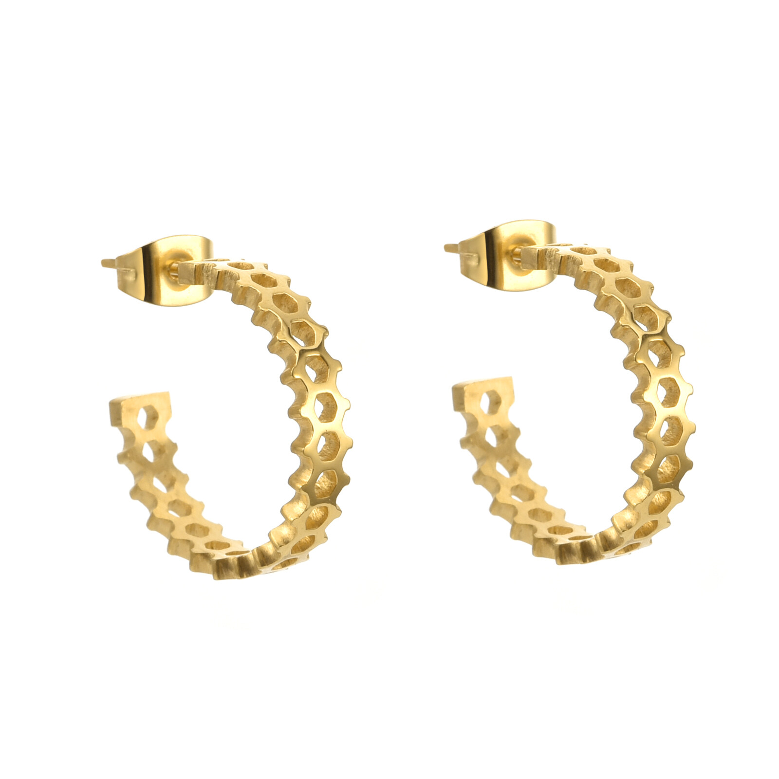 Honeycomb Hoop Earrings