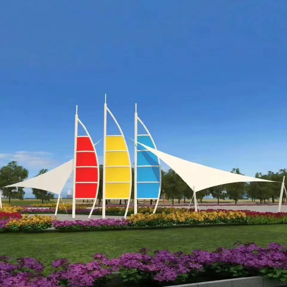 公园景观膜结构廊架实景
