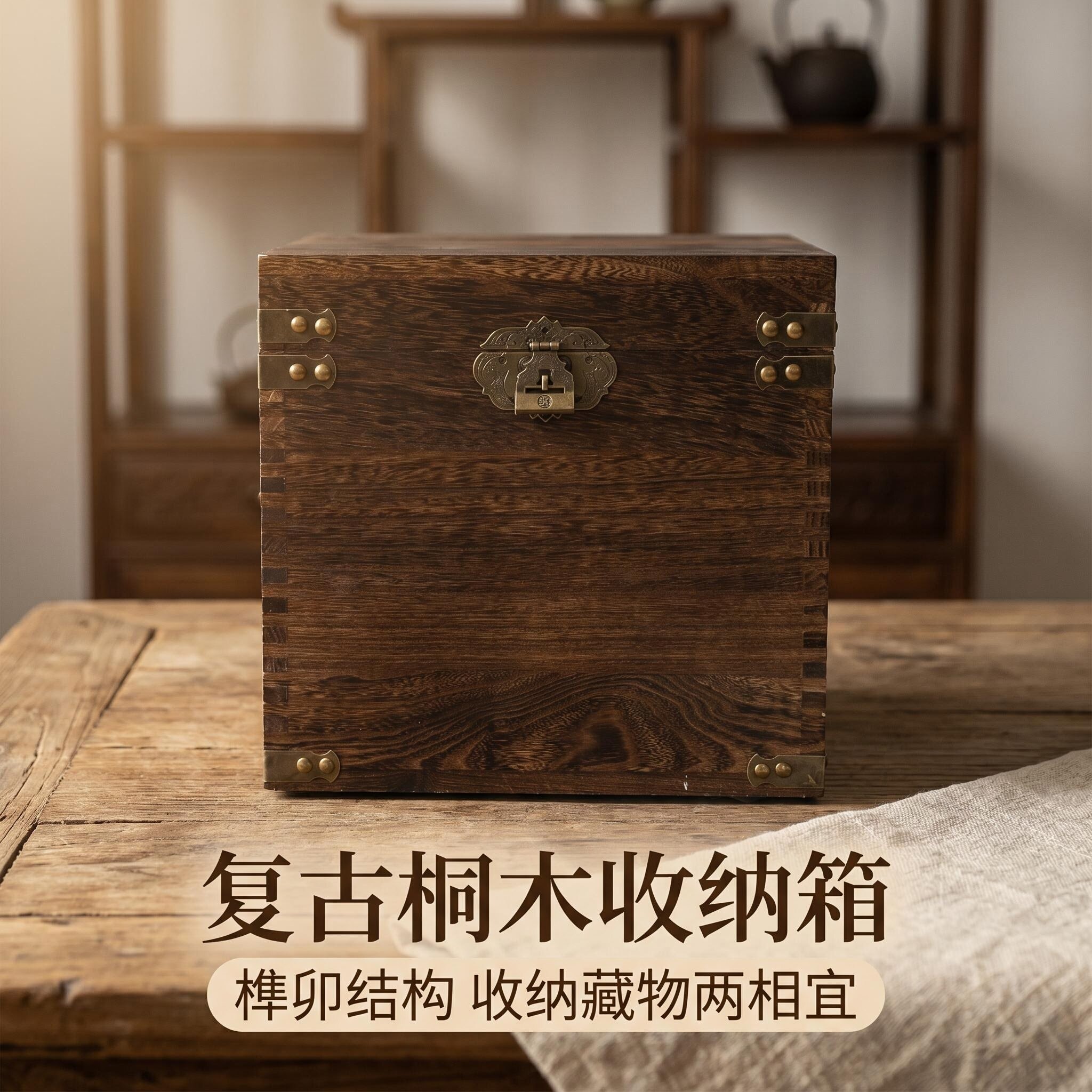 典雅方形木箱 - 图3