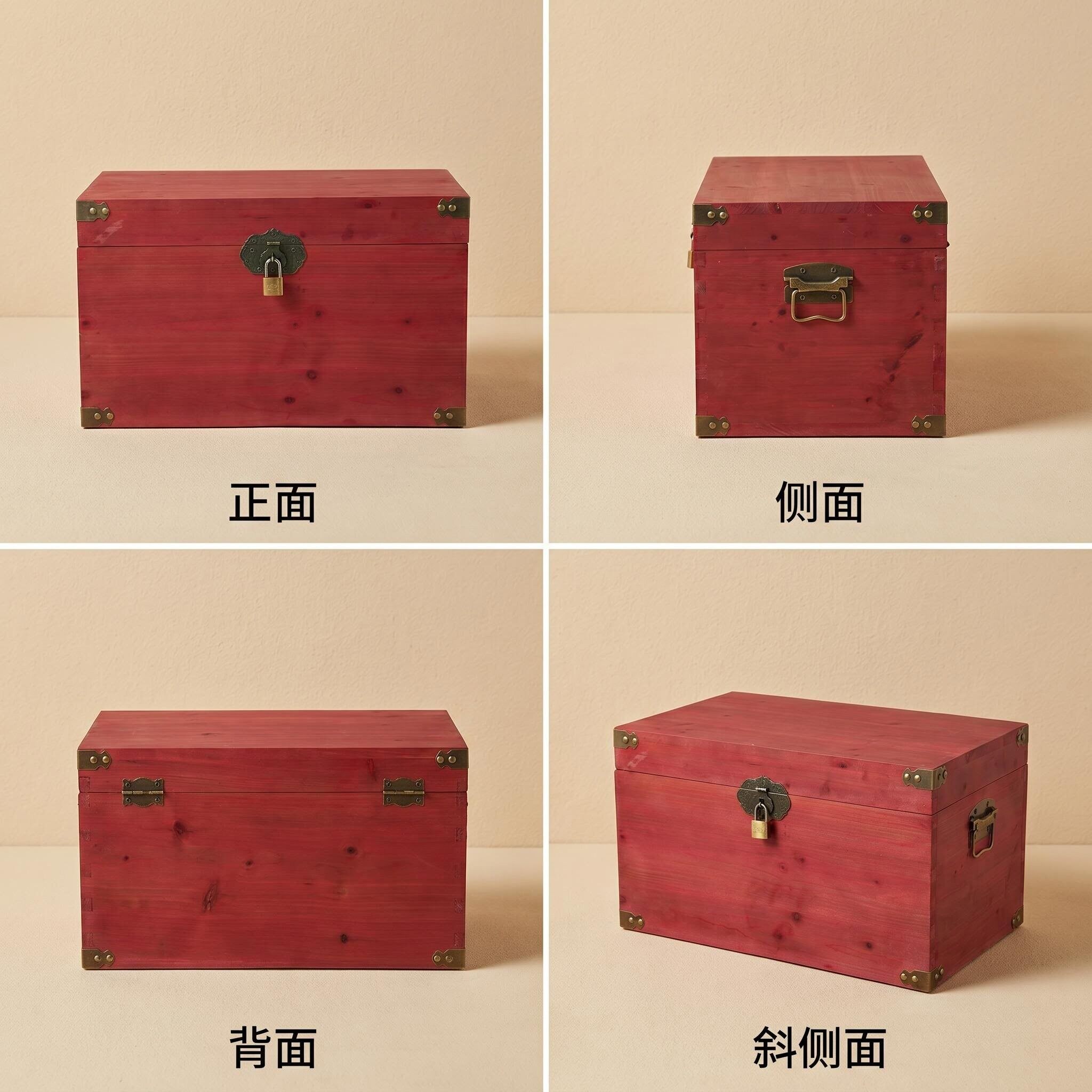 复古杉木大木箱 - 图8