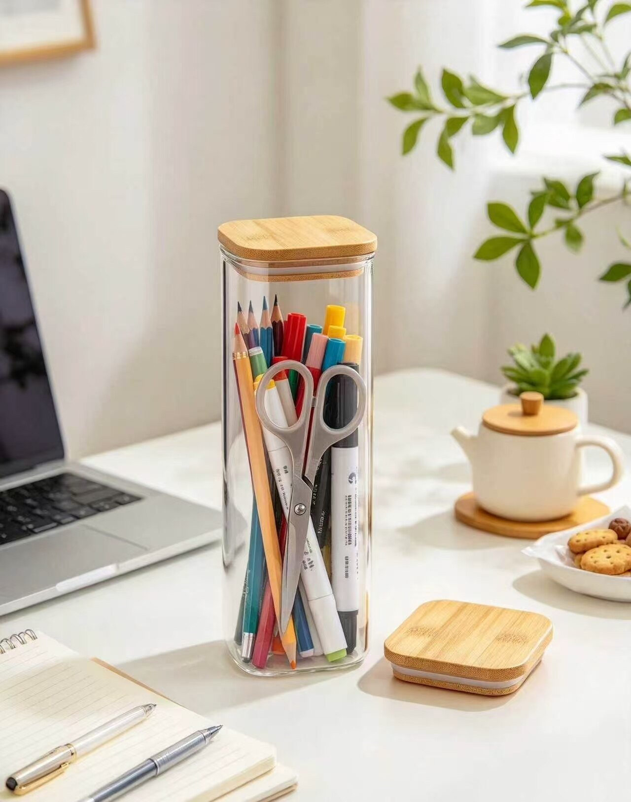 Xianying Bamboo Wood Tall Canister 5