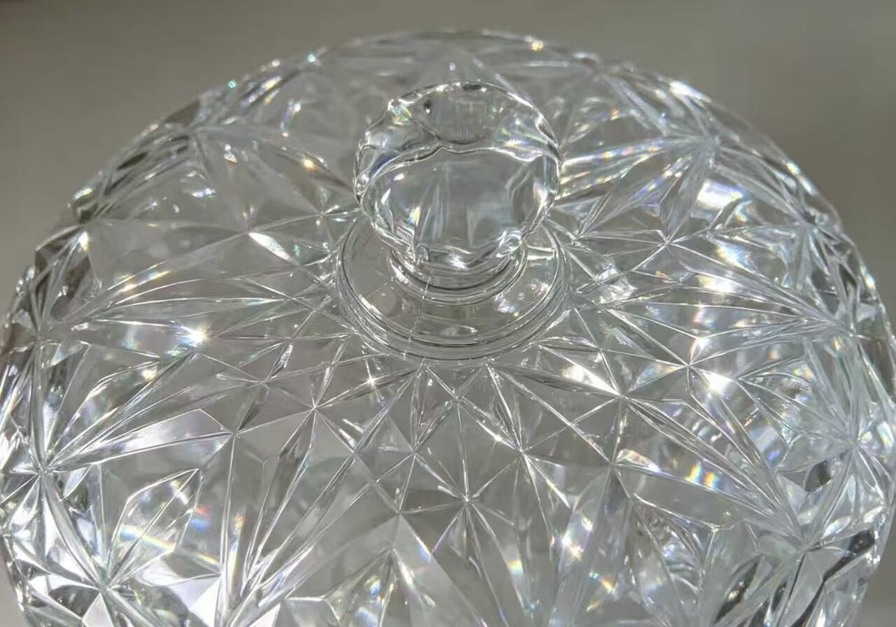 Refracted Starburst Glass Storage Jar 5