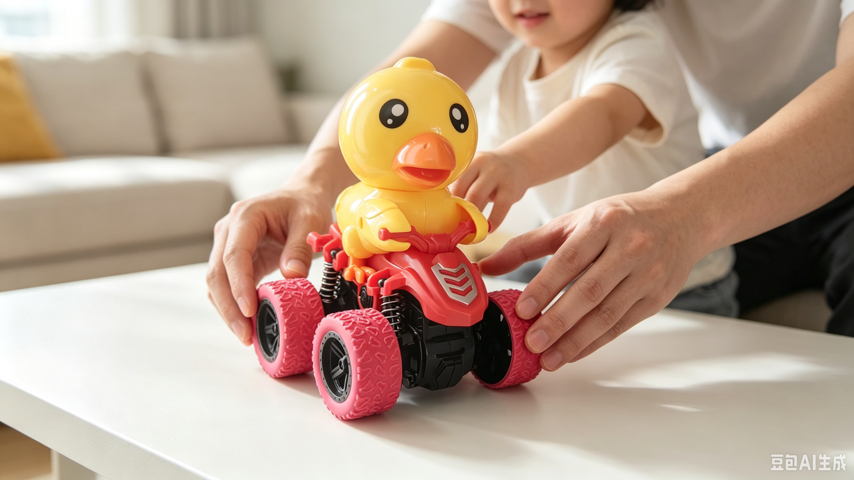 Big-Eyed Cute Duck Stunt Car 4