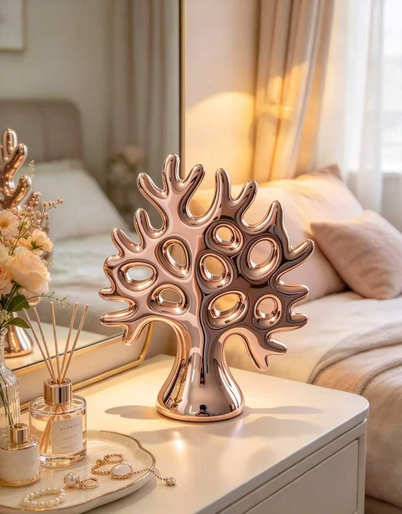 Rose Gold "Flowing Light & Shadow" Ornament 3