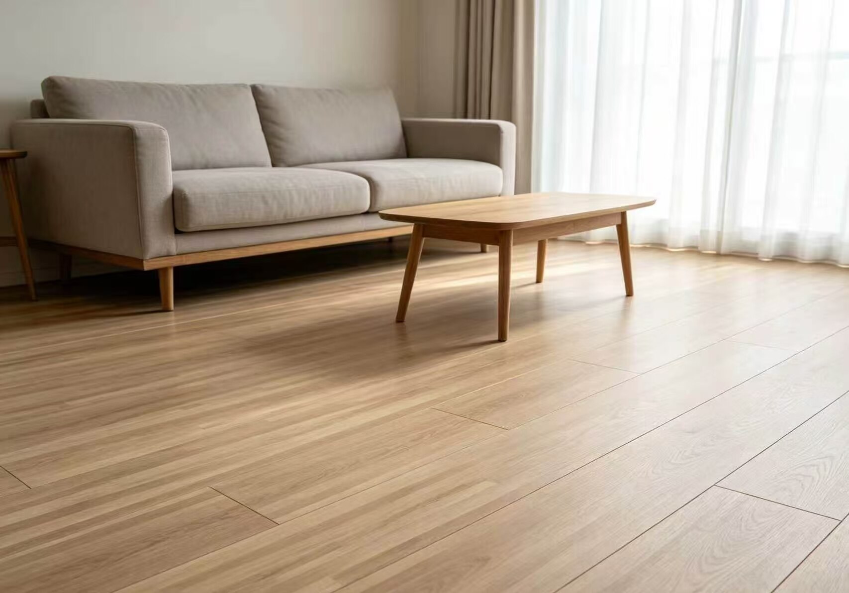 Light-colored Wood-Style Peel & Stick Flooring 3