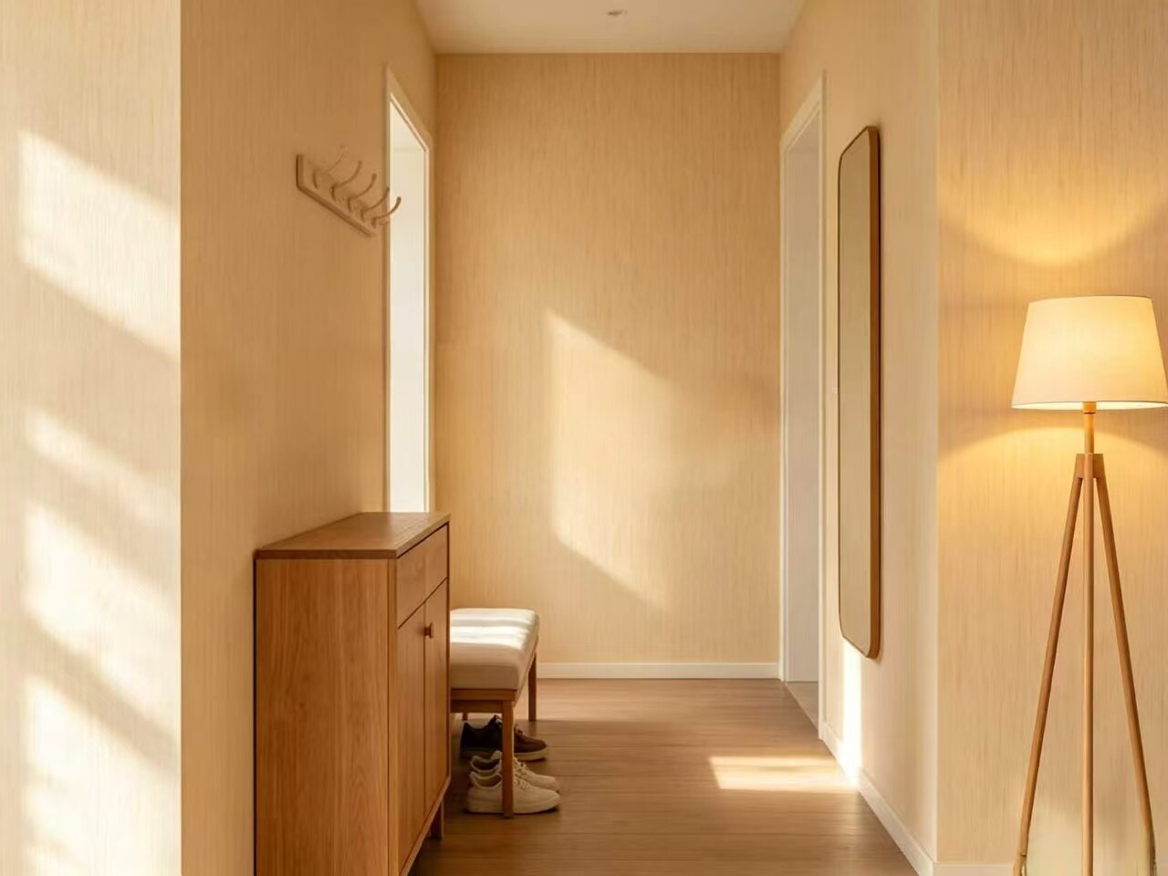 Wood Grain Cream Style Wallpaper 3