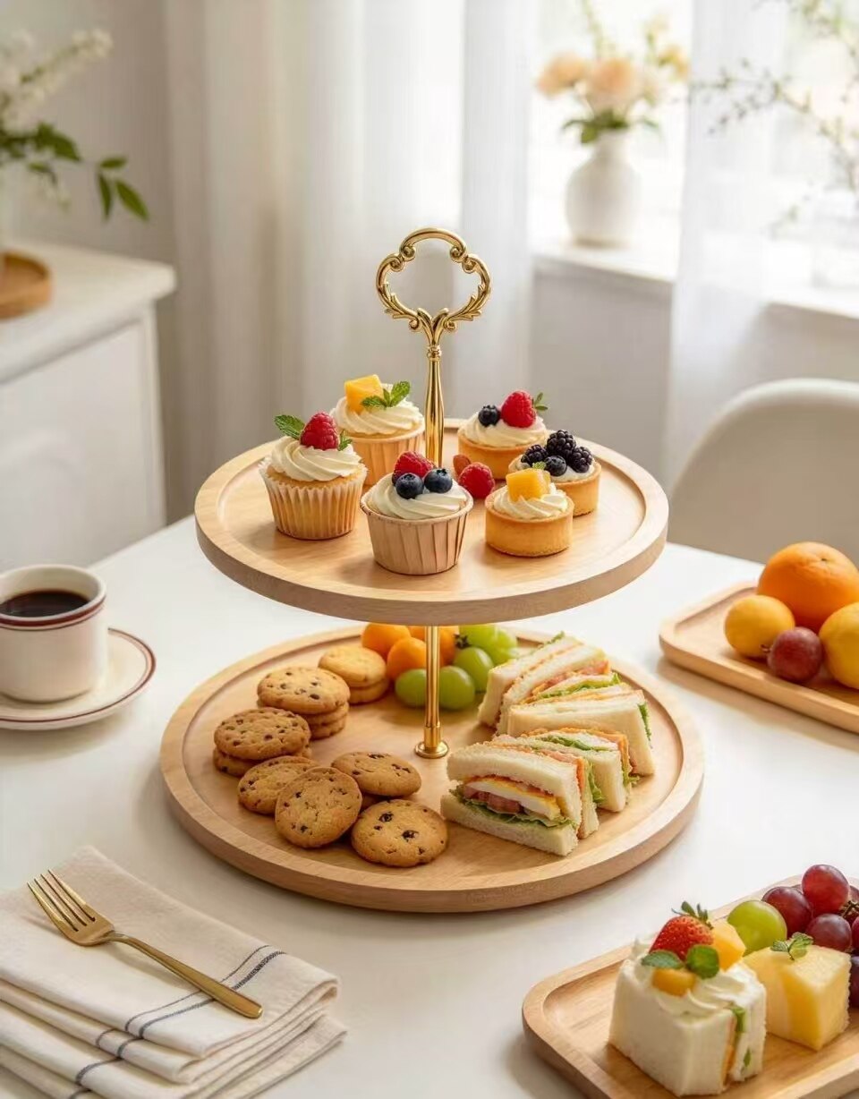 Jianmu Golden Rhyme Double-Tier Plate 2