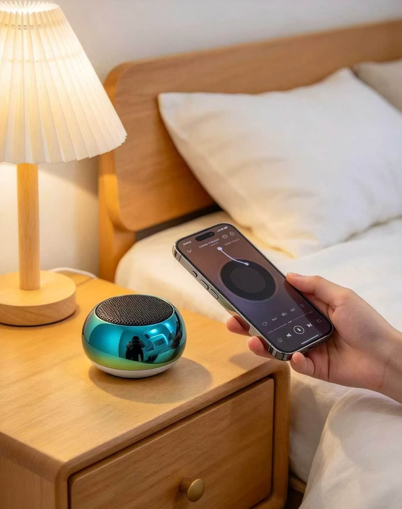 Iridescent Teal Mini Metal Speaker 4