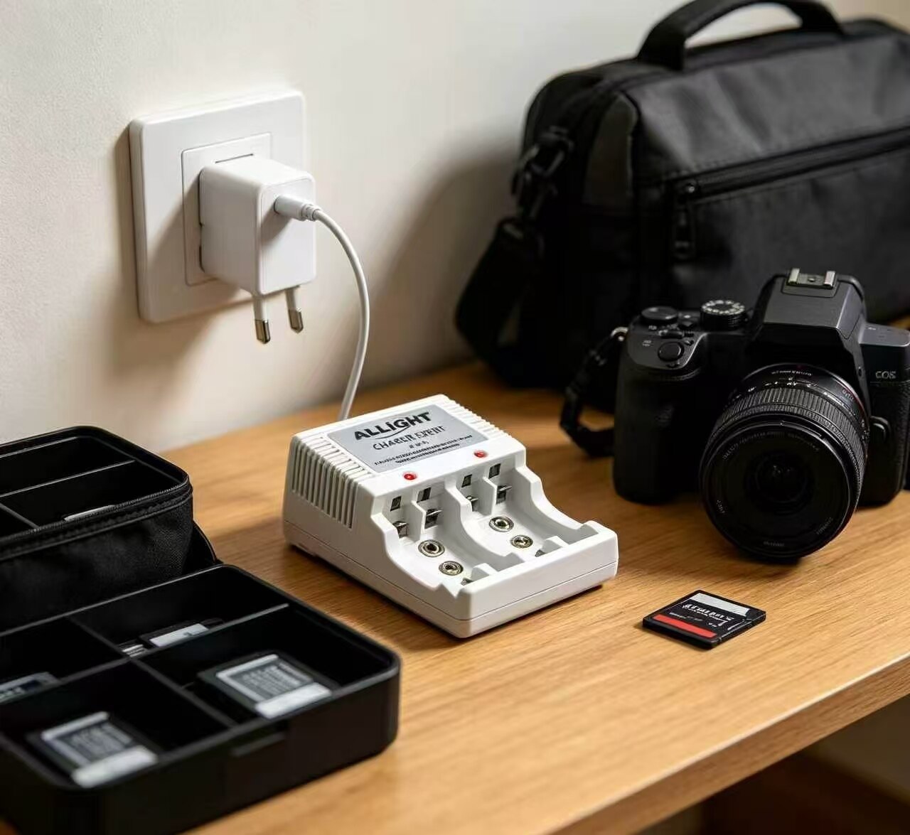 Foldable 4-Bay Battery Charger 4