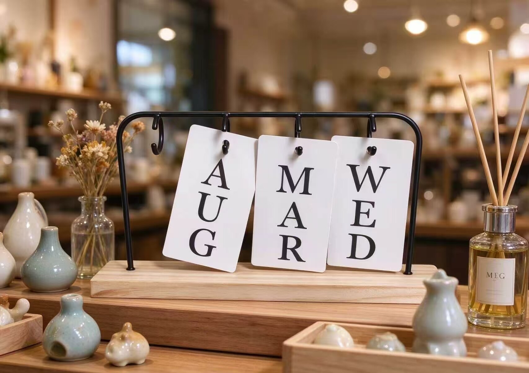Wood and Iron Card Calendar Stand 2