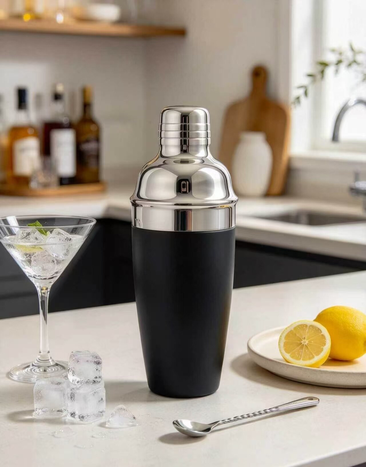 Black & White Minimalist Cocktail Shaker 5