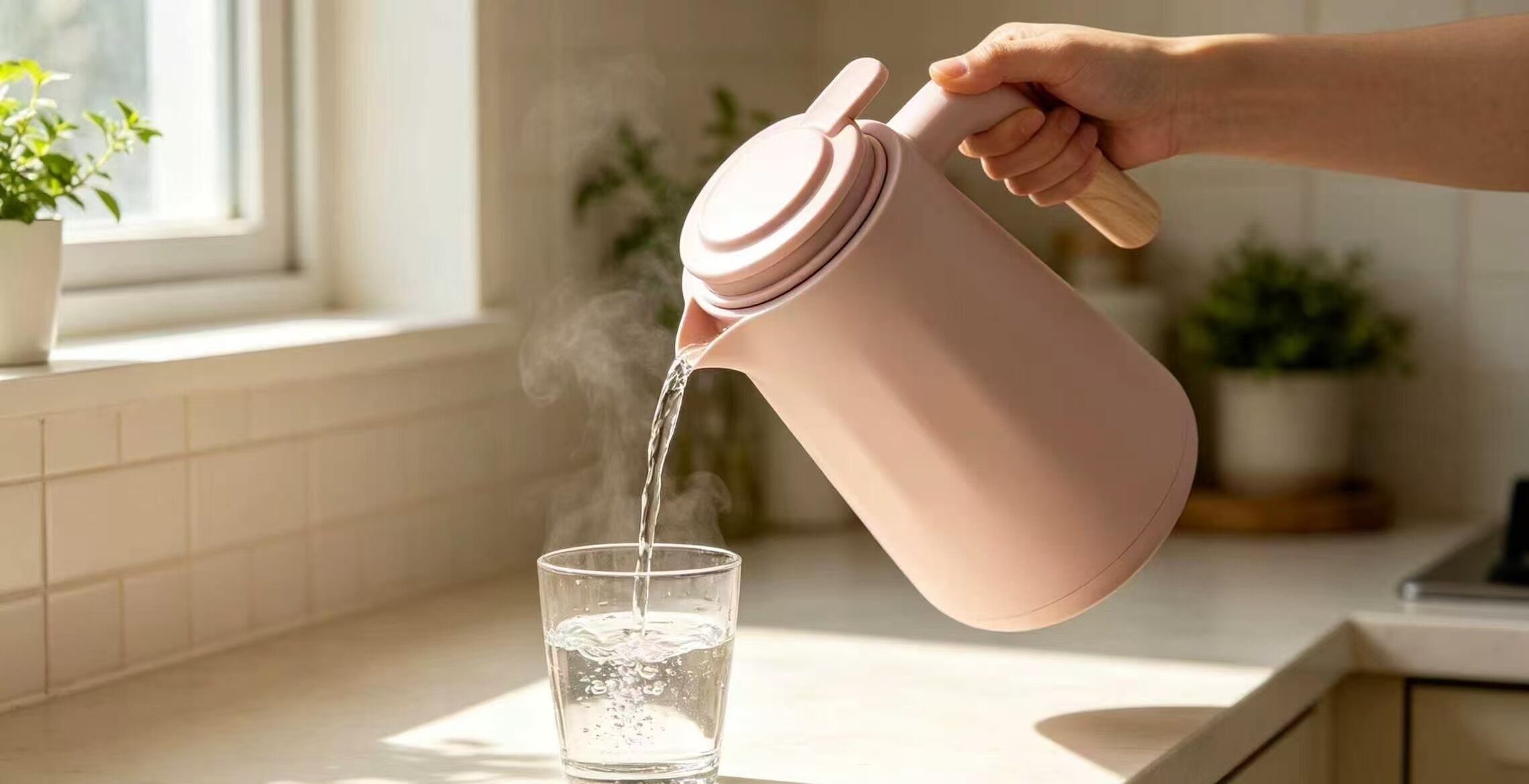 Matte Pink Glass-Lined Thermos 4
