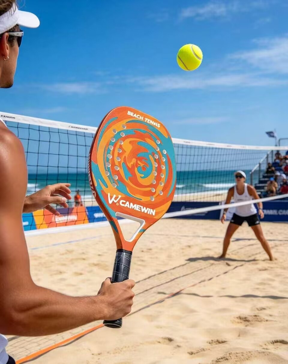Vibrant Swirl Beach Tennis Racket 3