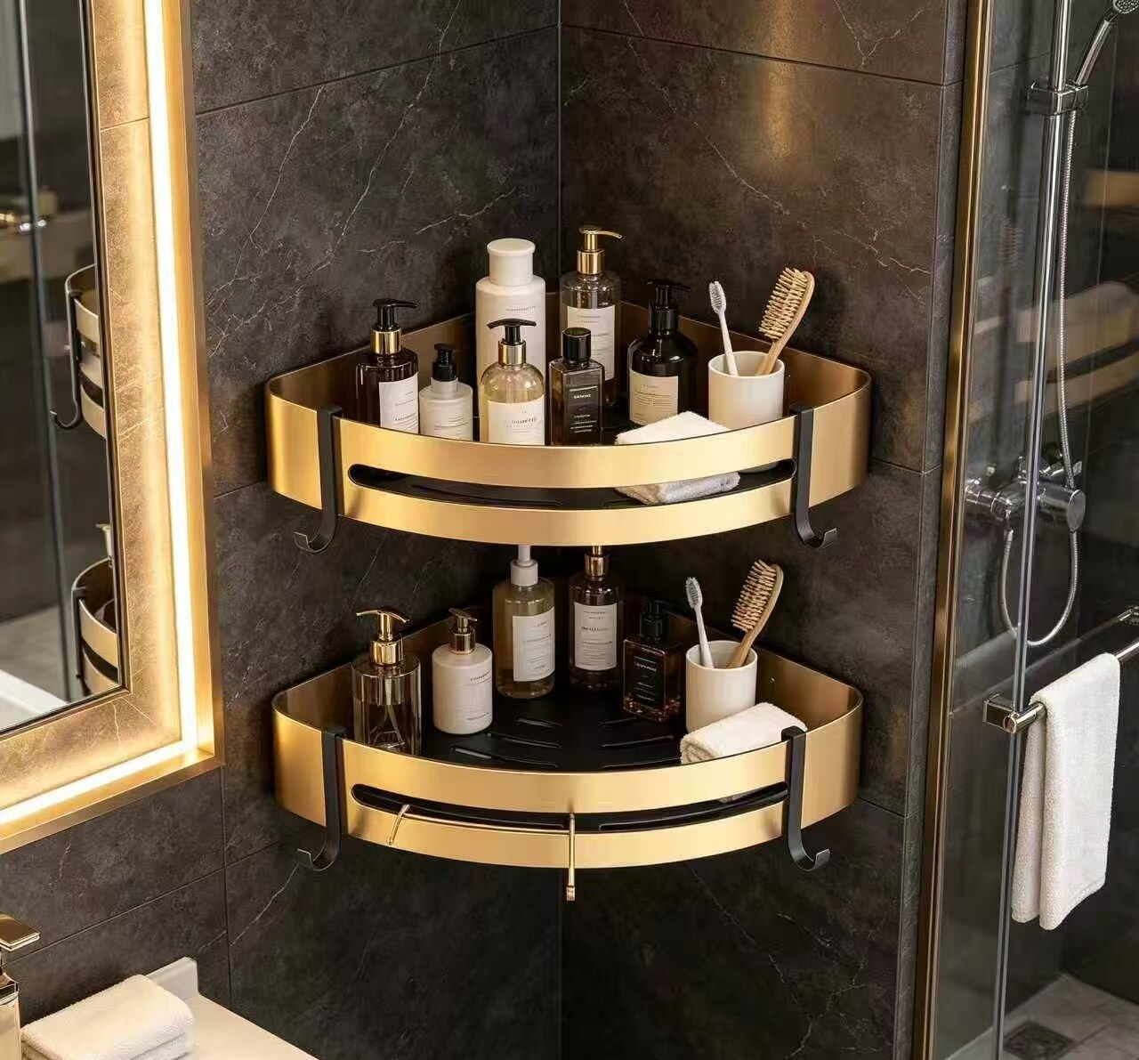Gold-Plated Black Obsidian Drainage Corner Stand 3