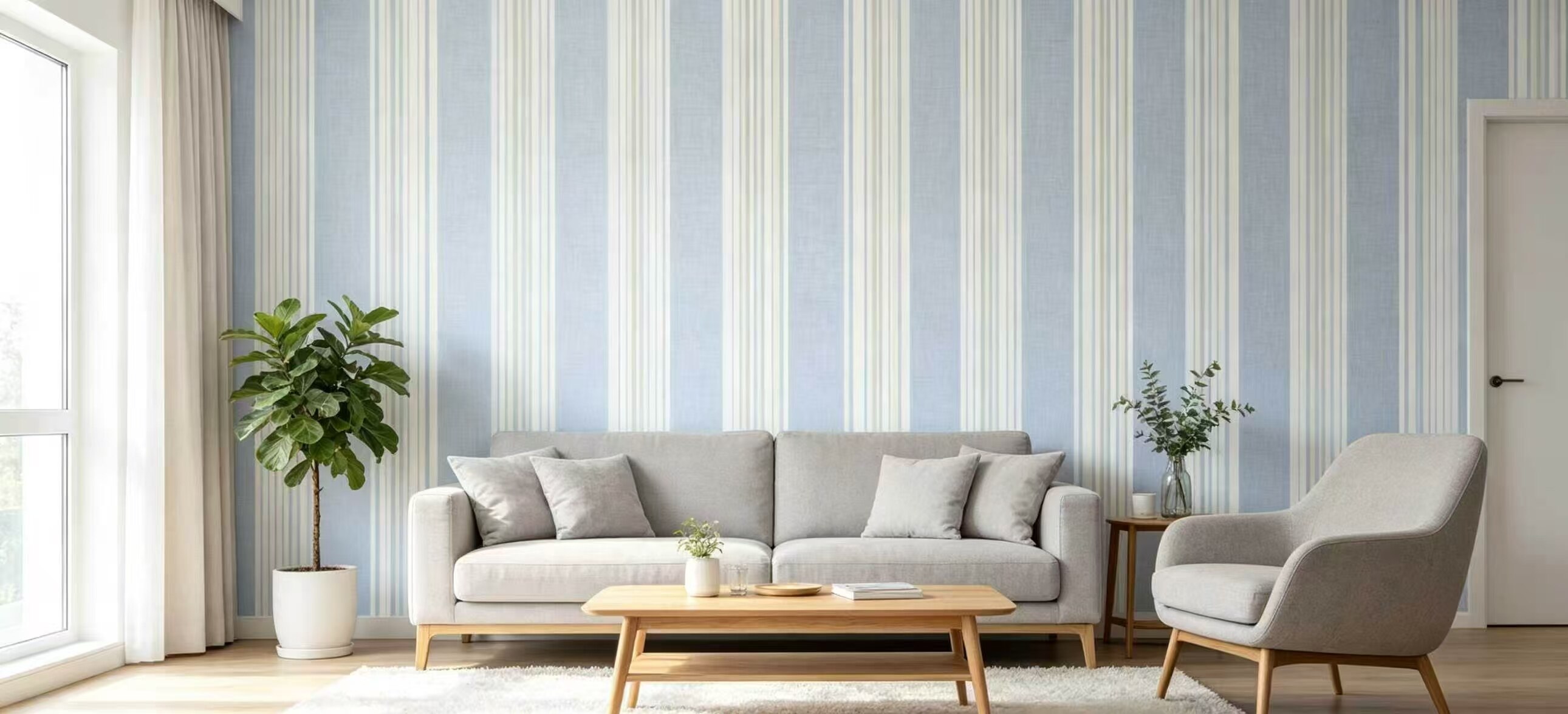 Fresh and versatile striped wallpaper 3