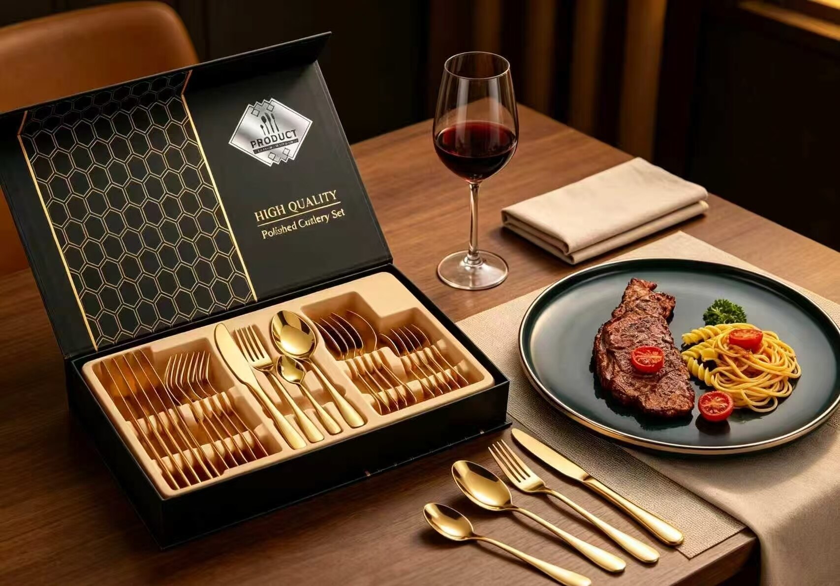 Two-Tone Premium Gift Box Tableware Set