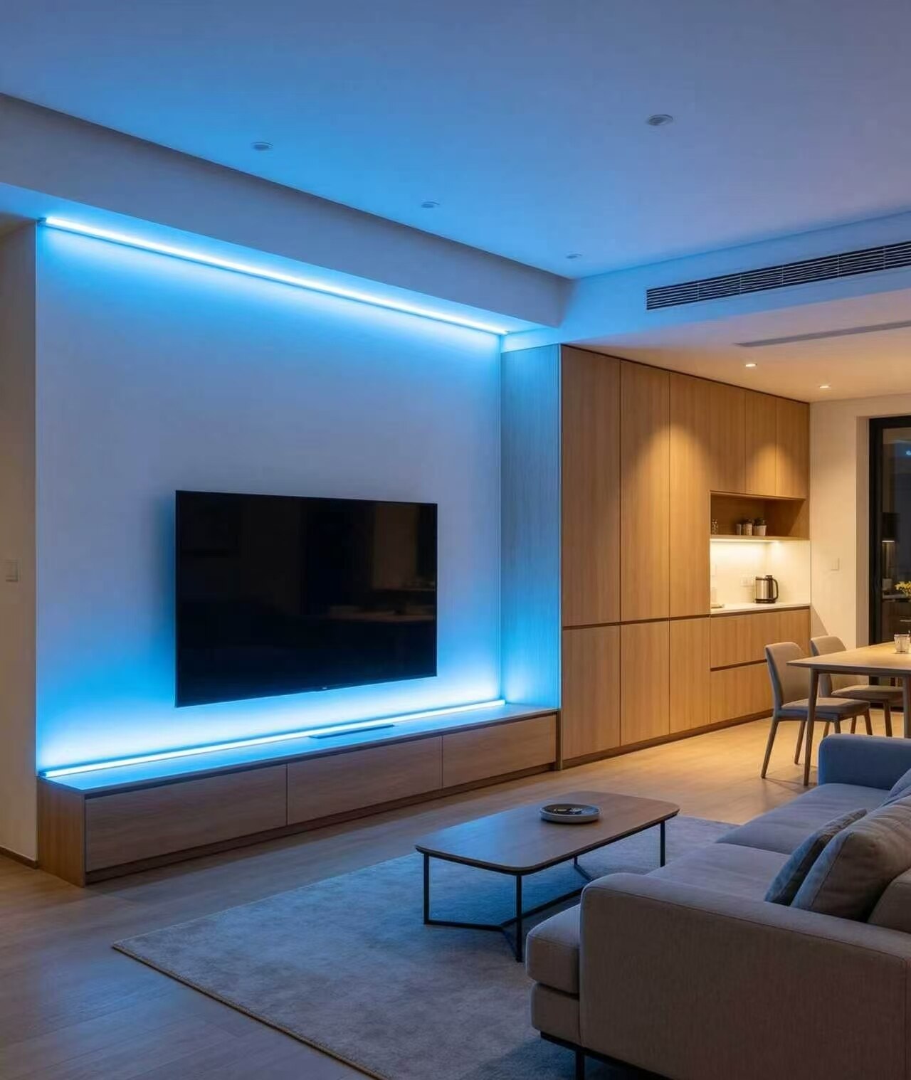 Ice Blue Solid Color Flexible Light Strip 2
