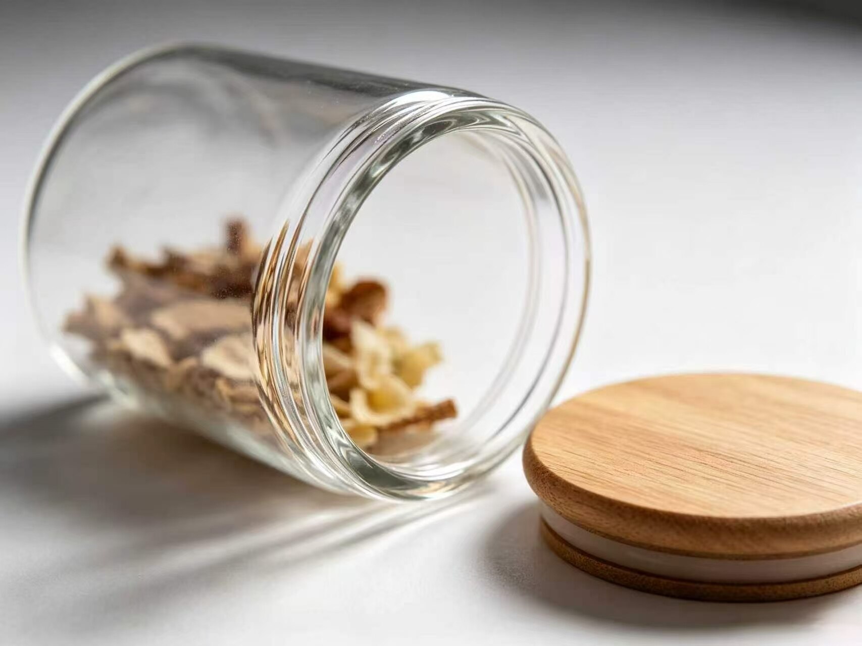 Serene Natural Wood 5-Piece Storage Jar Set 4