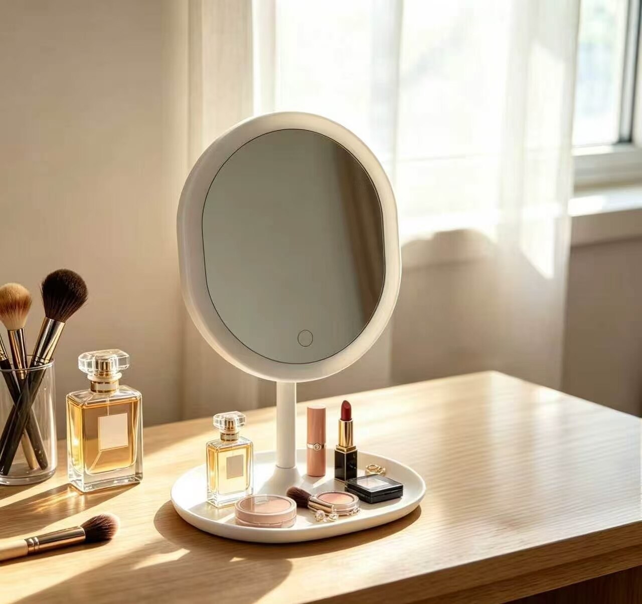 Cloud White Tilt Beauty Mirror 4