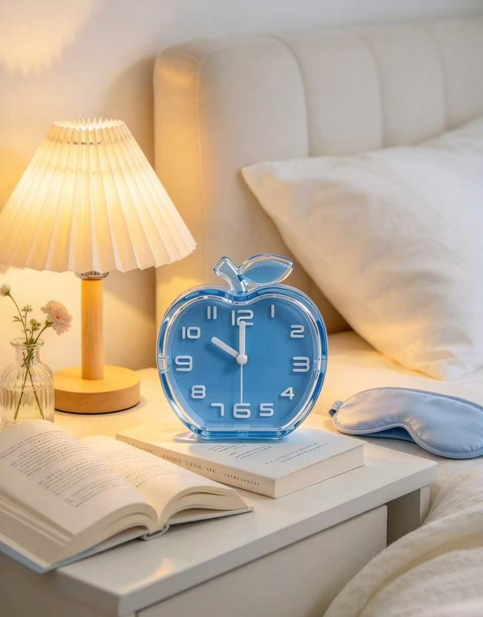 Azure Apple Silent Clock 3