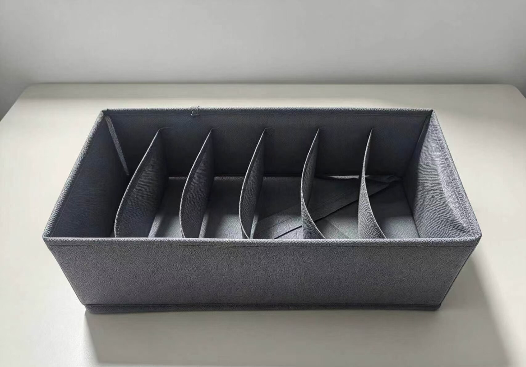 Graphite Gray Multi-Compartment Fabric Storage Box