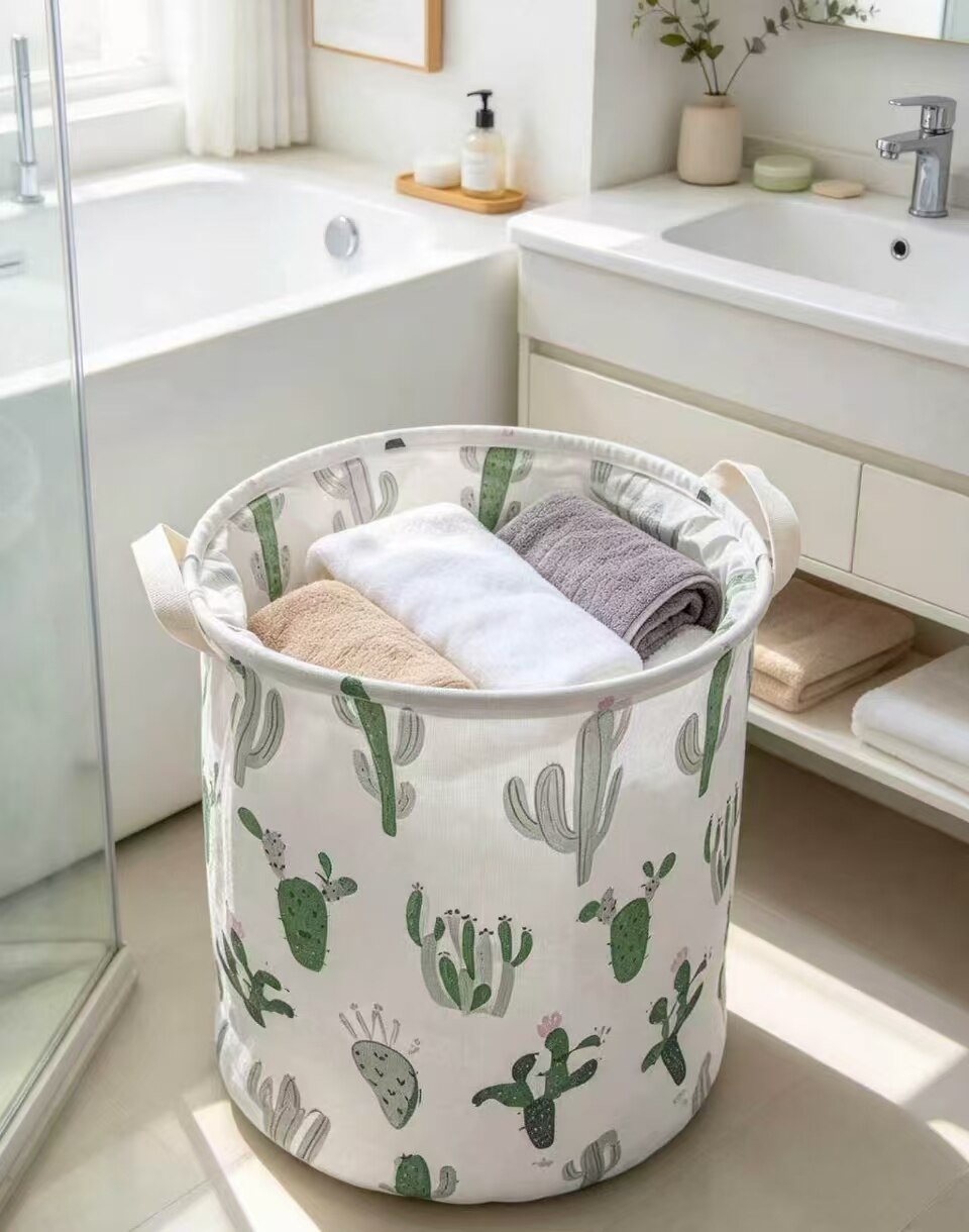 Green Cactus Dual-Ear Storage Basket 2
