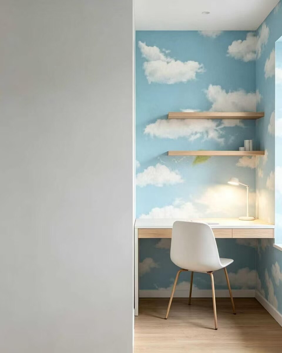 Fresh Healing Blue Sky and White Cloud Wallpaper 4