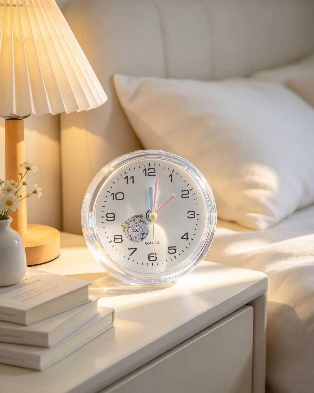 Translucent Succulent Pink Blue Pin Clock 2