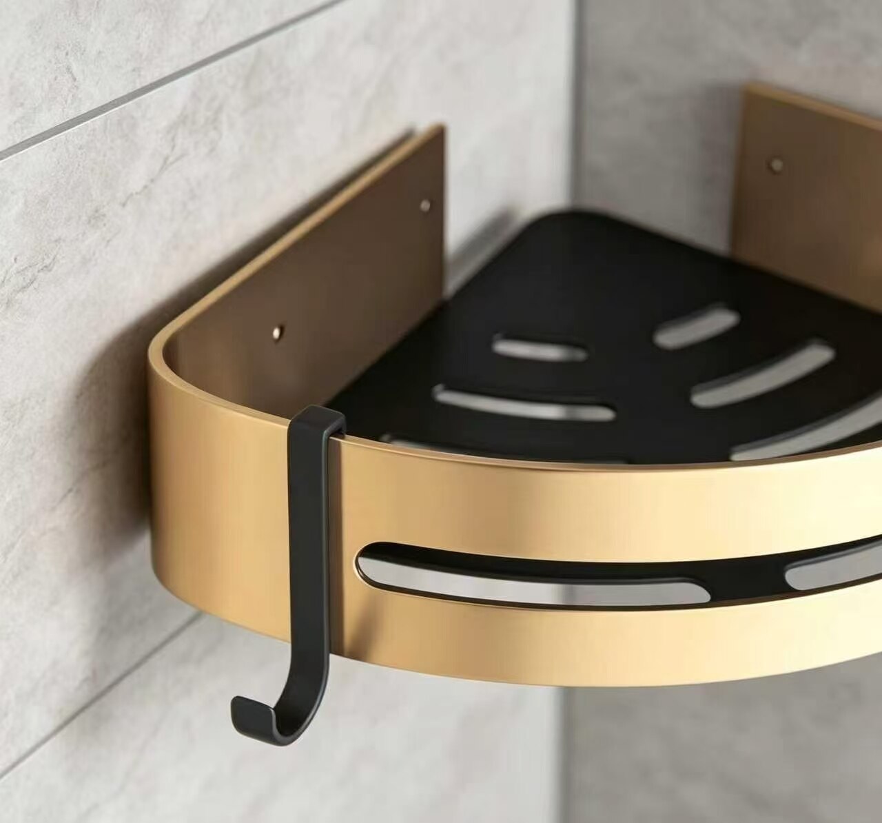 Gold-Plated Black Obsidian Drain Corner Rack 4