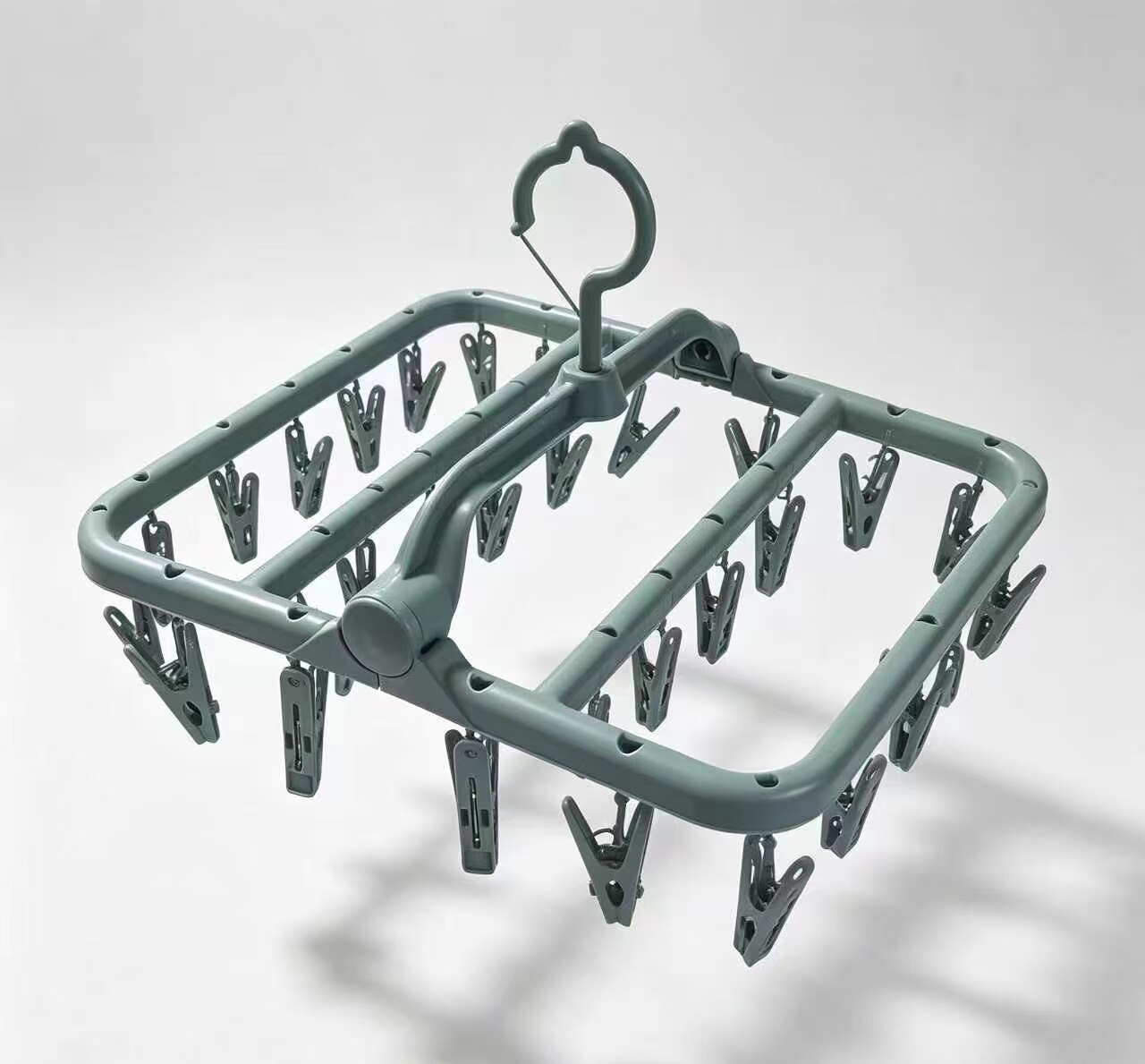 Gray Windproof Multi-Clip Drying Rack