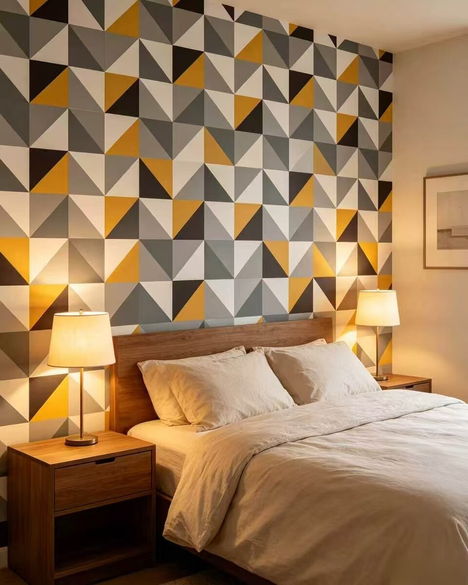 Modern Geometric Color-Block Wallpaper 2