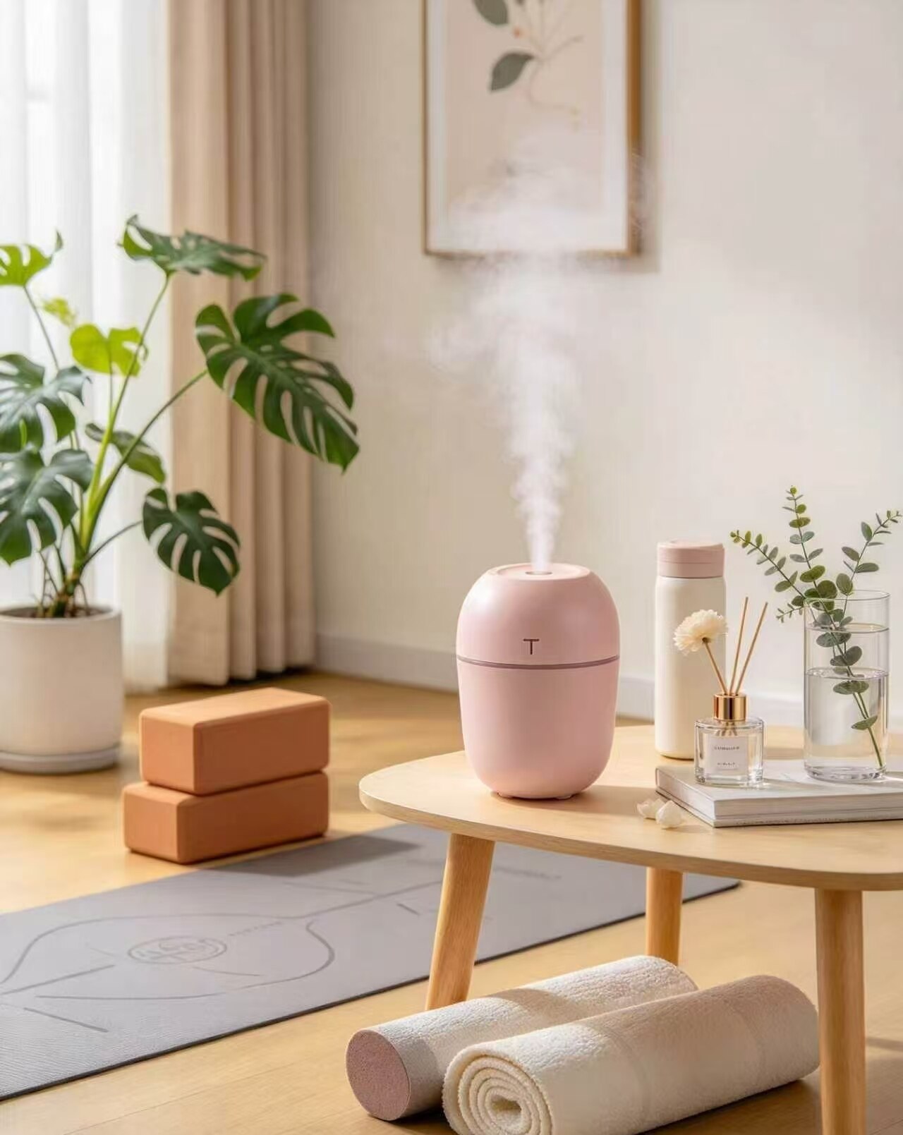 Dusty Pink Eggshell Mini Humidifier 2