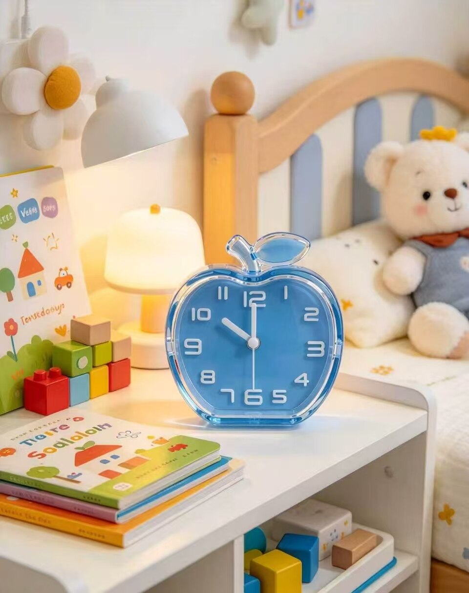 Azure Apple Silent Clock 4