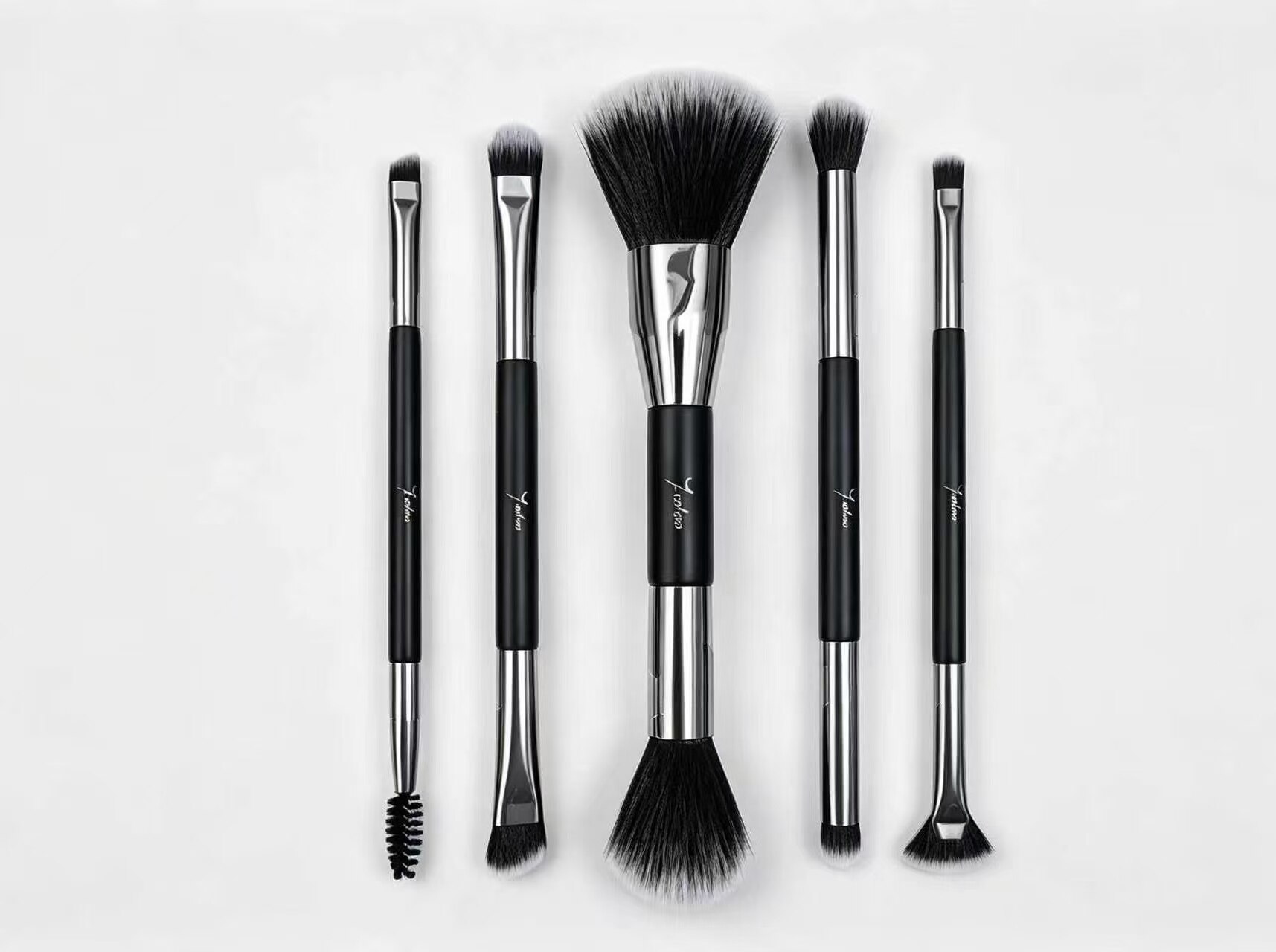 Portable Dual-Ended 5-Piece Makeup Brush Set 2