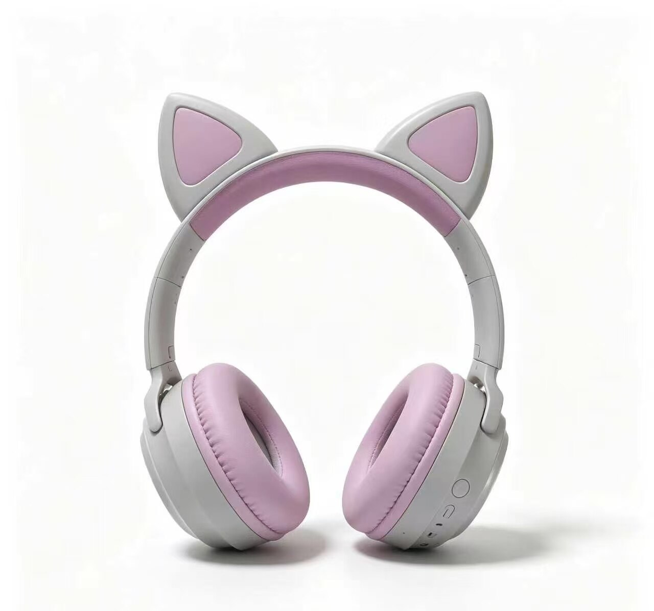 Light Sweet Grey Pink Cat Ear Headphones