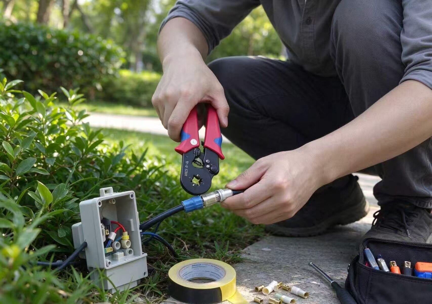 Red & Blue Lightweight Crimping Tool 5